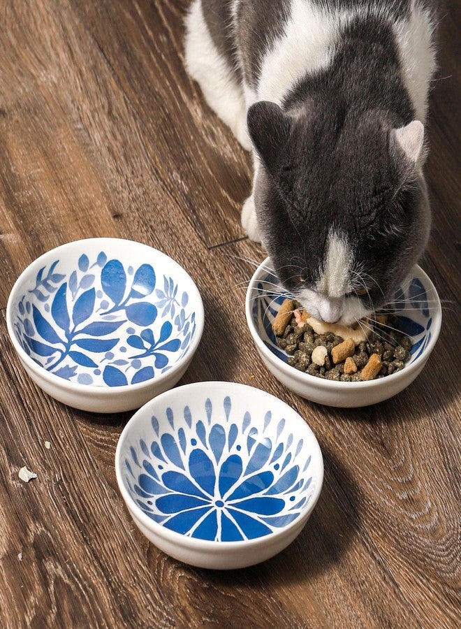 Howise 3 Ceramic Cat Bowls,5.5 inch Wide Shallow Cat Food Bowl for Relief Whisker Fatigue - Image 5